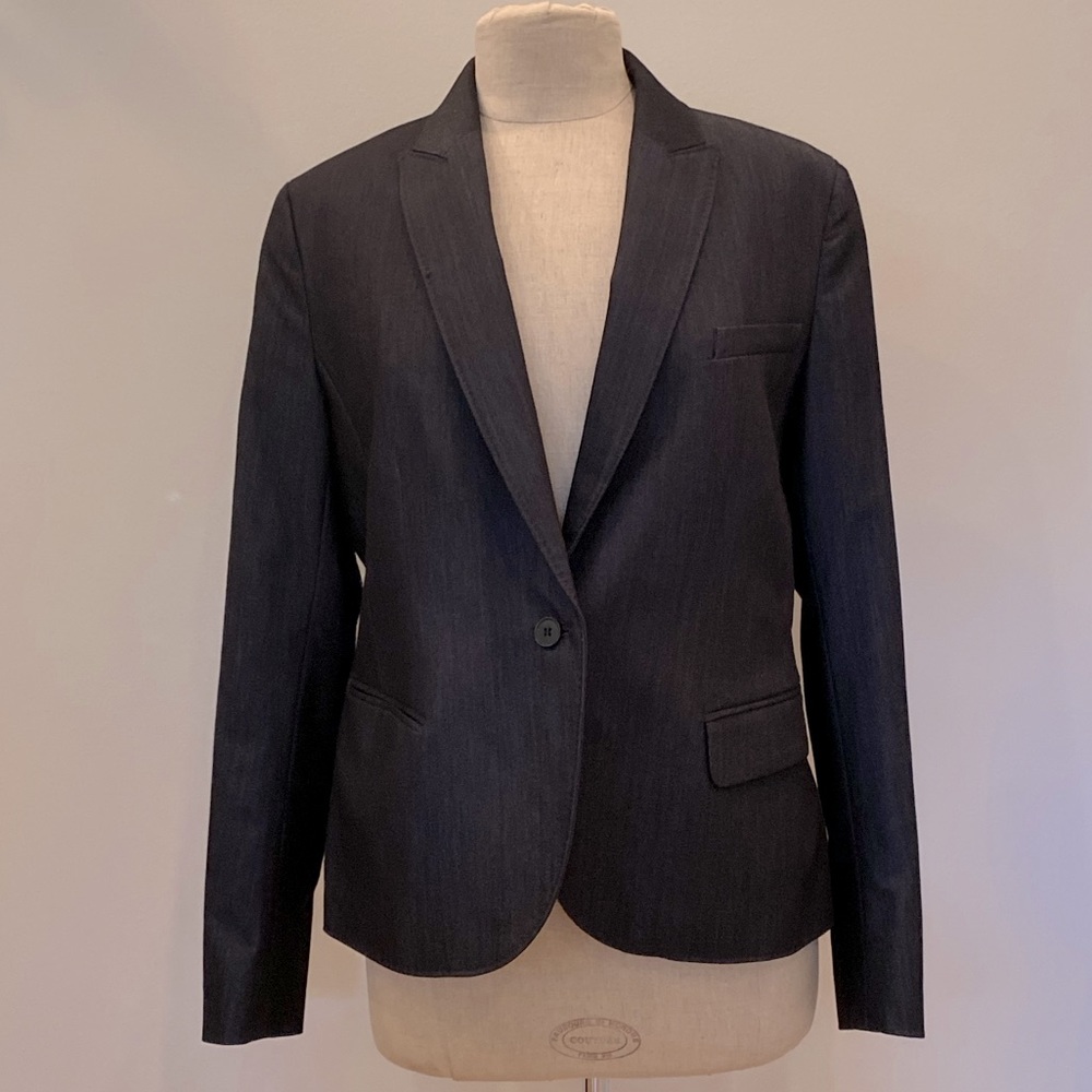 Anne Klein Womens Dark Gray / Black Blazer / Stretch / Size 8